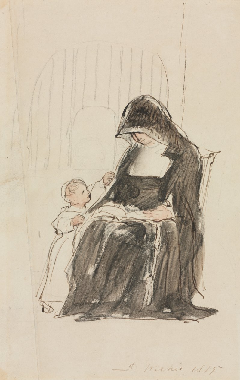 Monja leyendo a un niño de David Wilkie