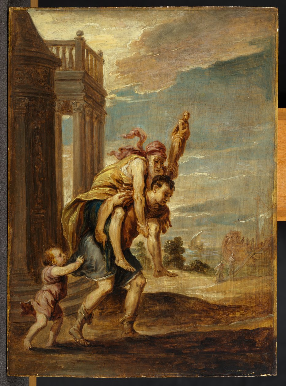 Eneas huyendo de Troya de David Teniers the Younger