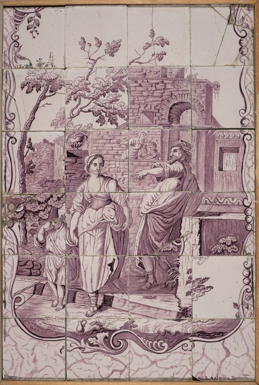 Placa de Azulejo: Abraham Expulsando a Agar de De Bloempot Factory