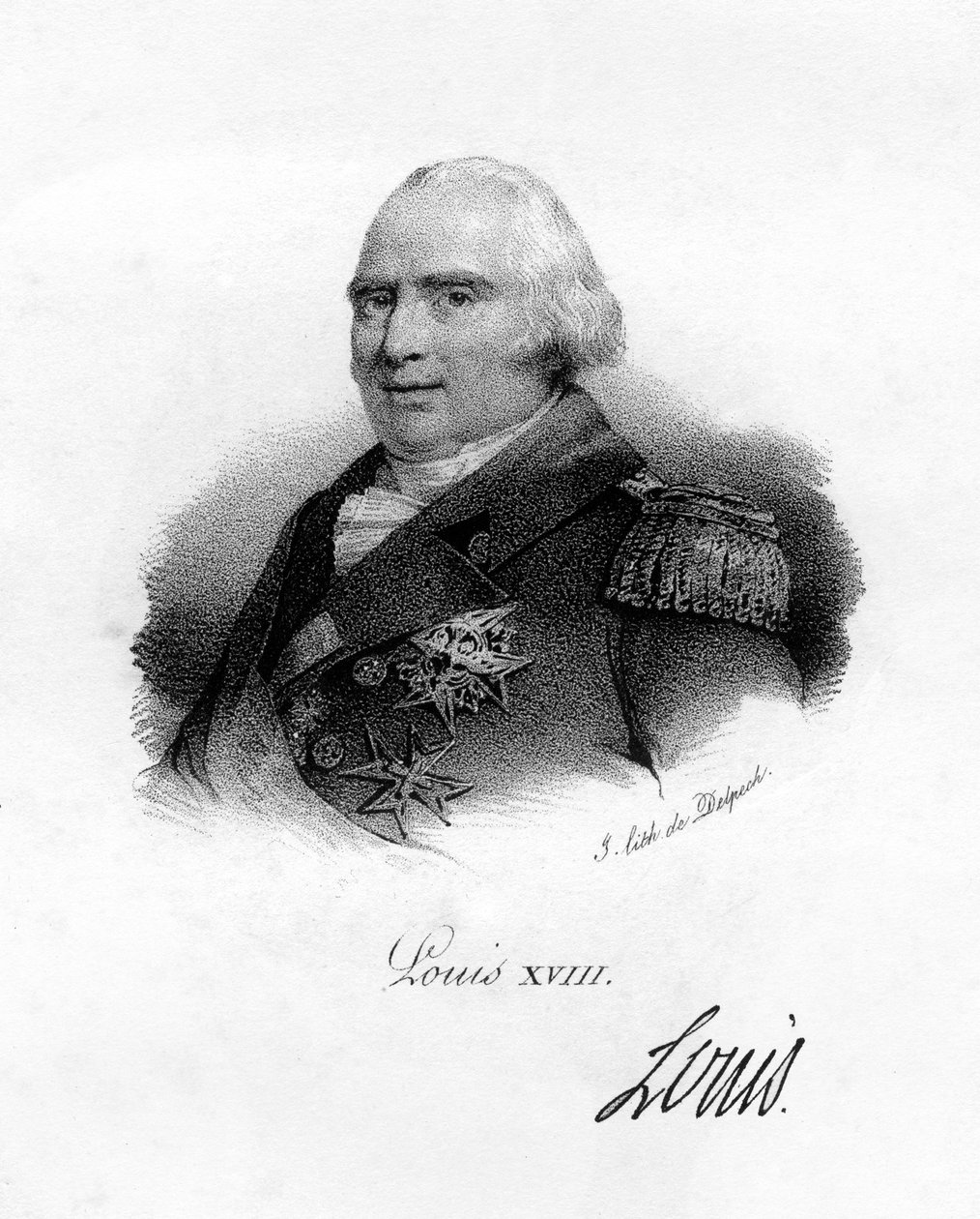 Luis XVIII, Rey de Francia, siglo XIX de Delpech