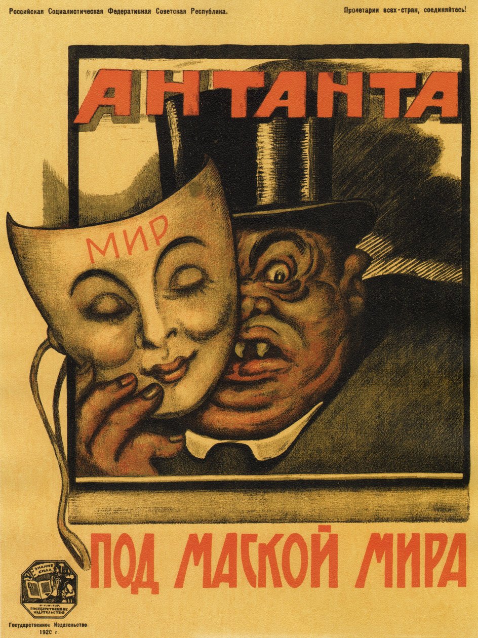 Entente bajo la máscara de la paz, cartel, 1920 de Deni