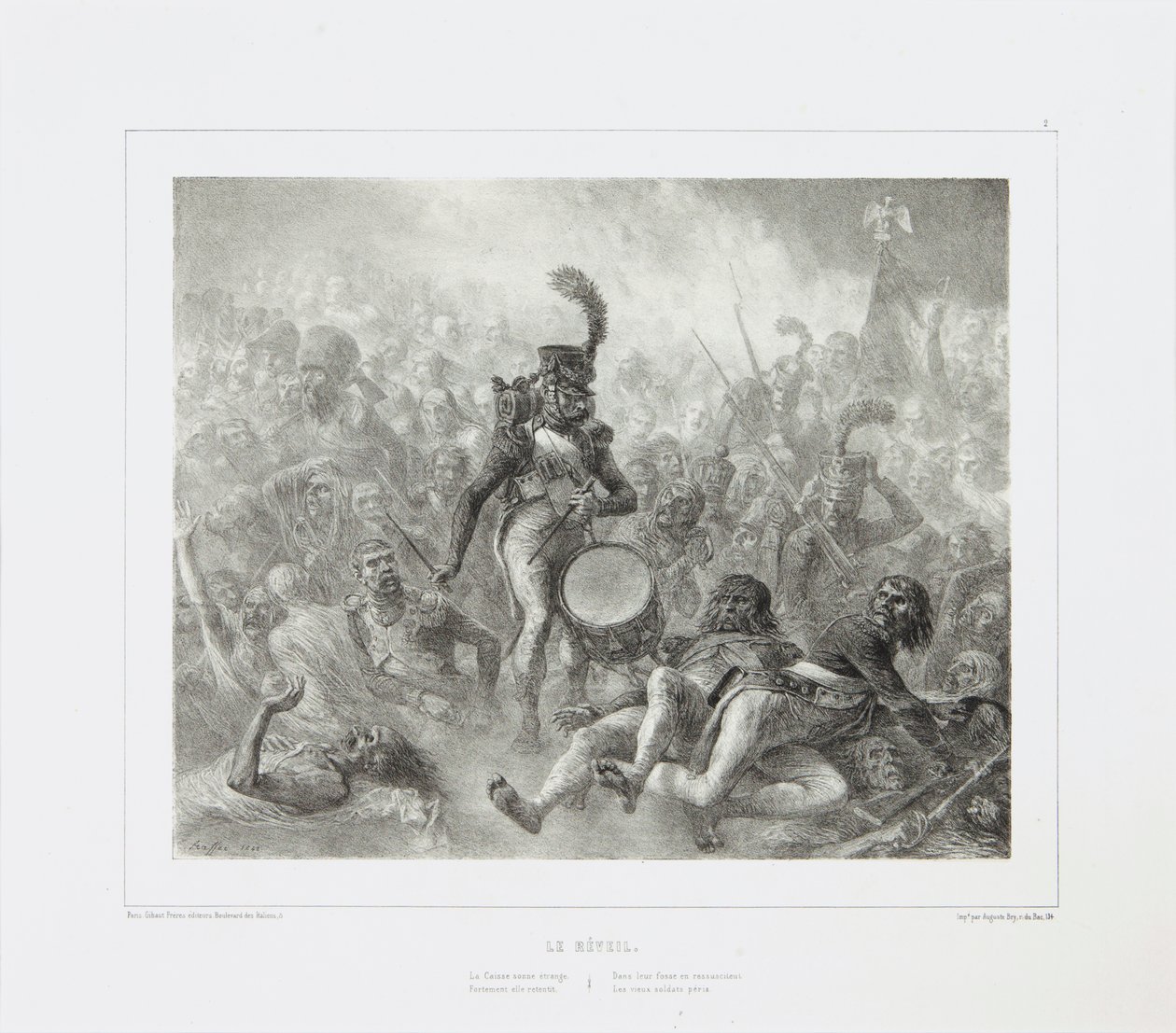 El tambor despertando a los soldados muertos, 1842 de Denis Auguste Marie Raffet