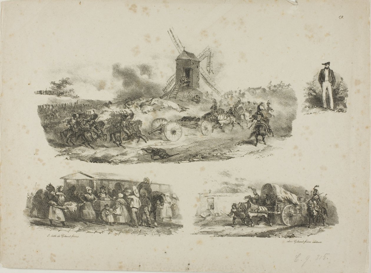 Hoja de bocetos de Denis Auguste Marie Raffet