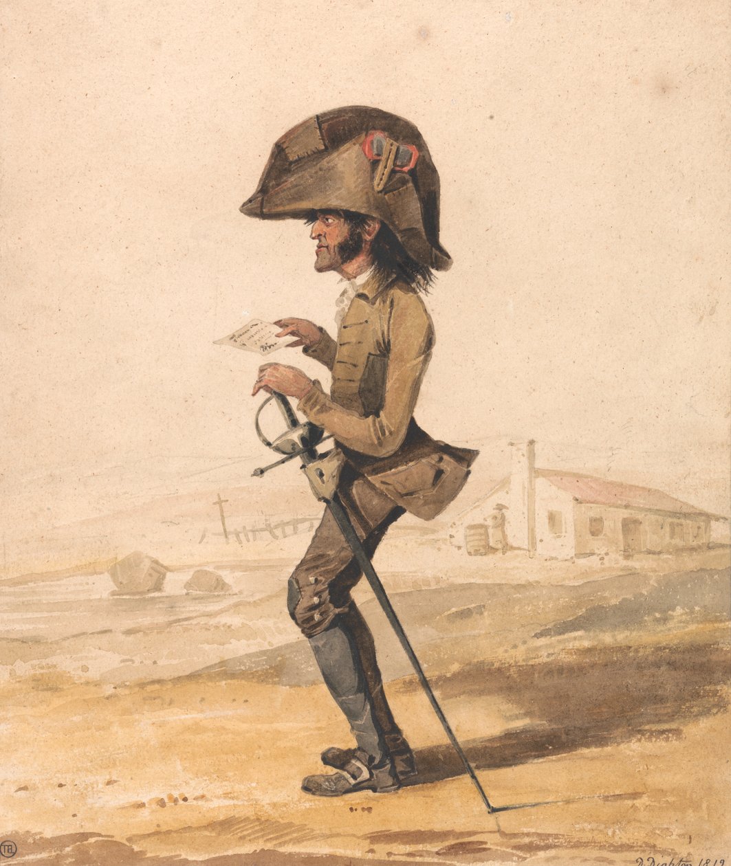 Caricatura de un militar francés de Denis Dighton