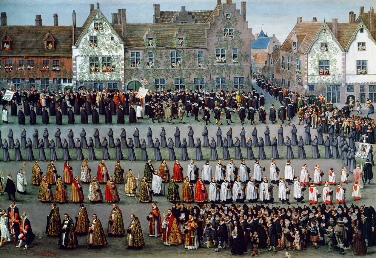 El Triunfo de la Archiduquesa Isabel (1556-1633) en el Ommegang en Bruselas, 31 de mayo de 1615, 1616 (detalle) de Denys van Alsloot