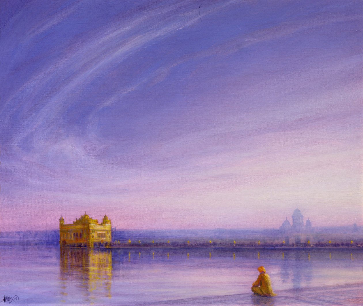 Atardecer en el Templo Dorado, Amritsar de Derek Hare