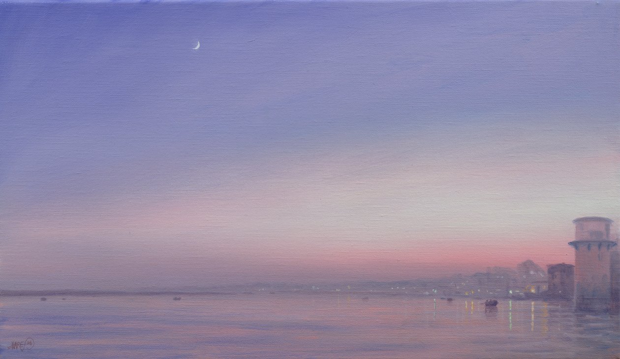 Luna sobre Varanasi de Derek Hare