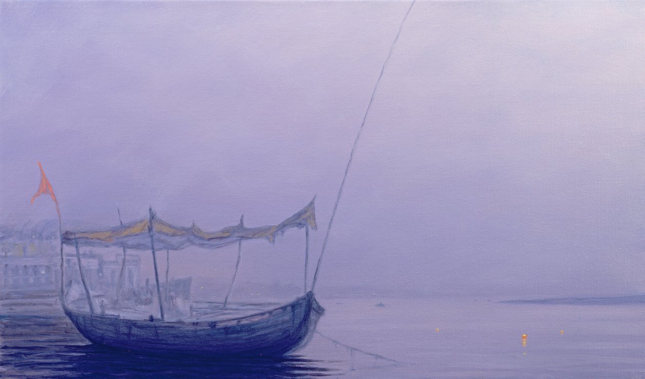 Velas de oración en el Ganges de Derek Hare