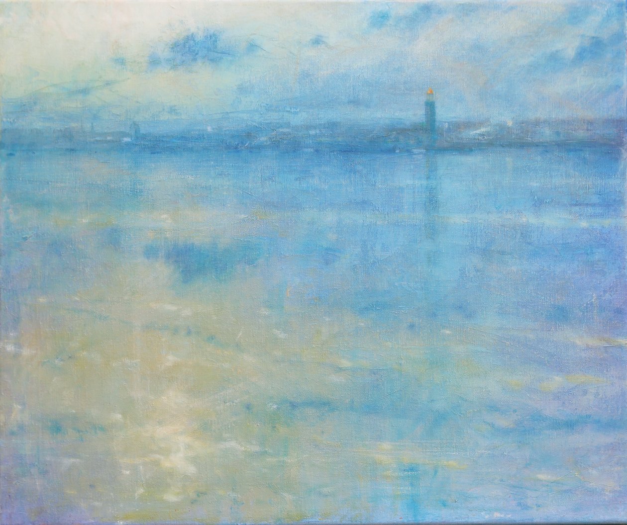 Stockholm Skyline, Riddarfjärden, 2016 (Óleo sobre lienzo) de Derek Hare