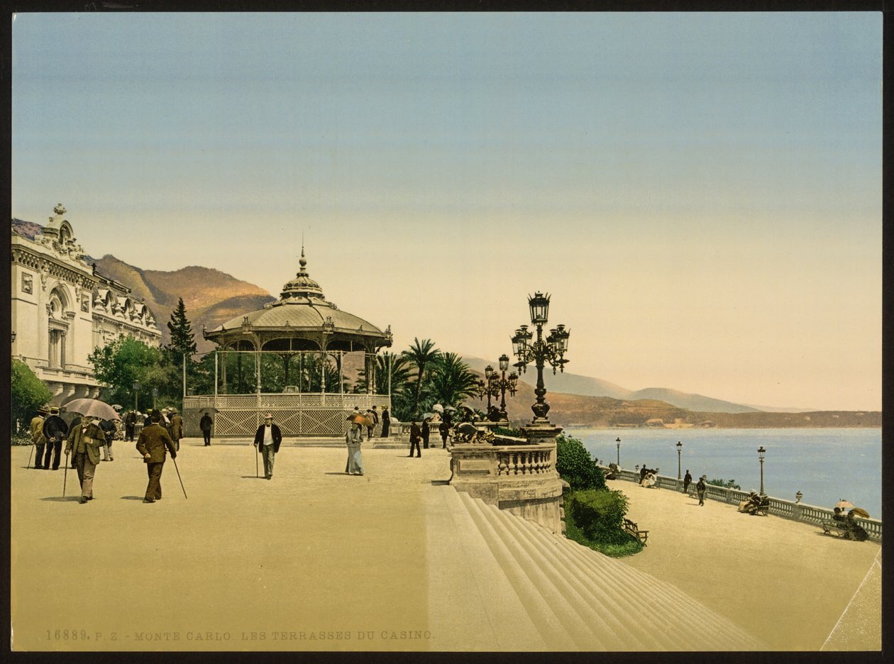 Terraza del Casino, Monte Carlo, Riviera, Mónaco de Detroit Publishing Co.