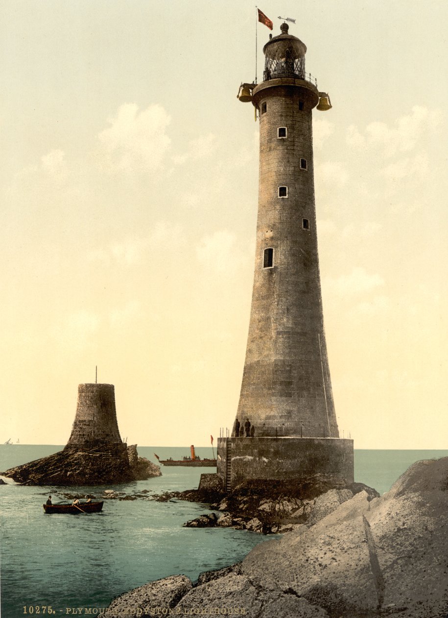 Faro de Eddystone, Plymouth, Inglaterra, c.1900 de Detroit Publishing Co.