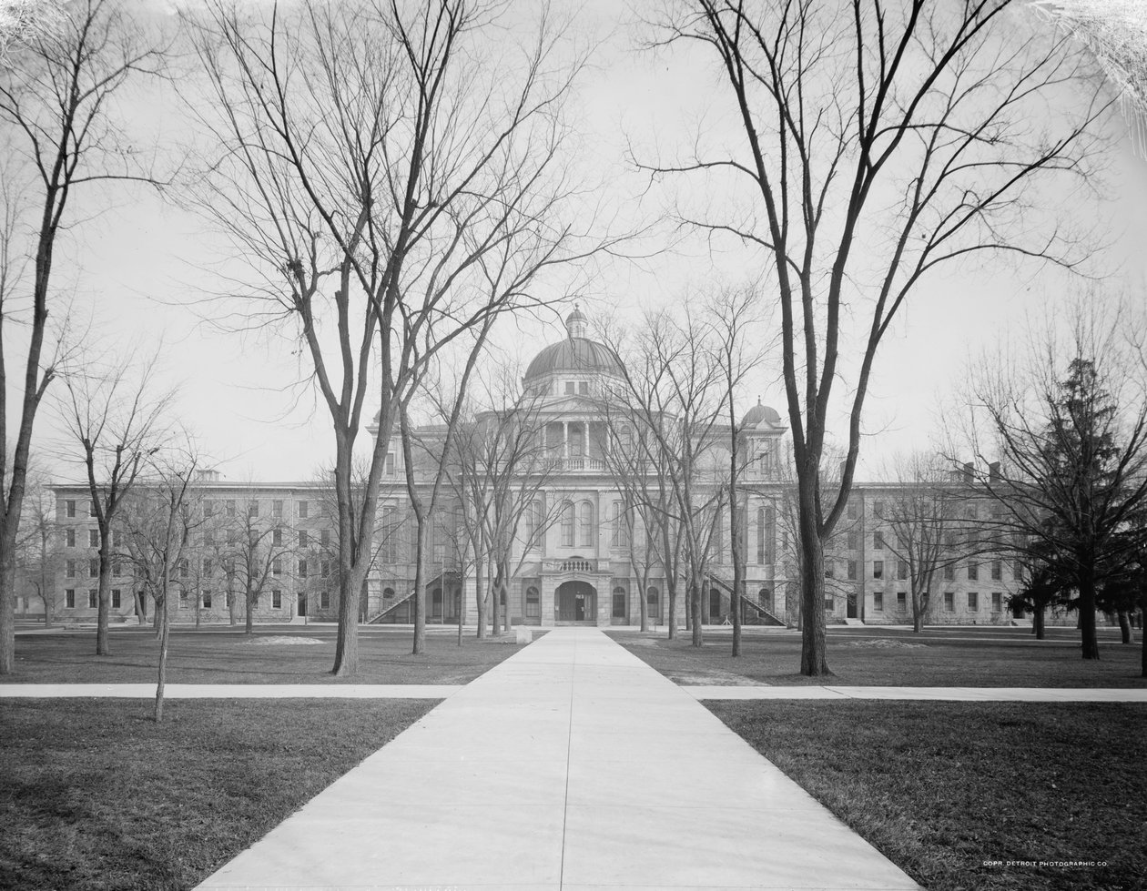 University Hall, Universidad de Michigan, c.1905 de Detroit Publishing Co.
