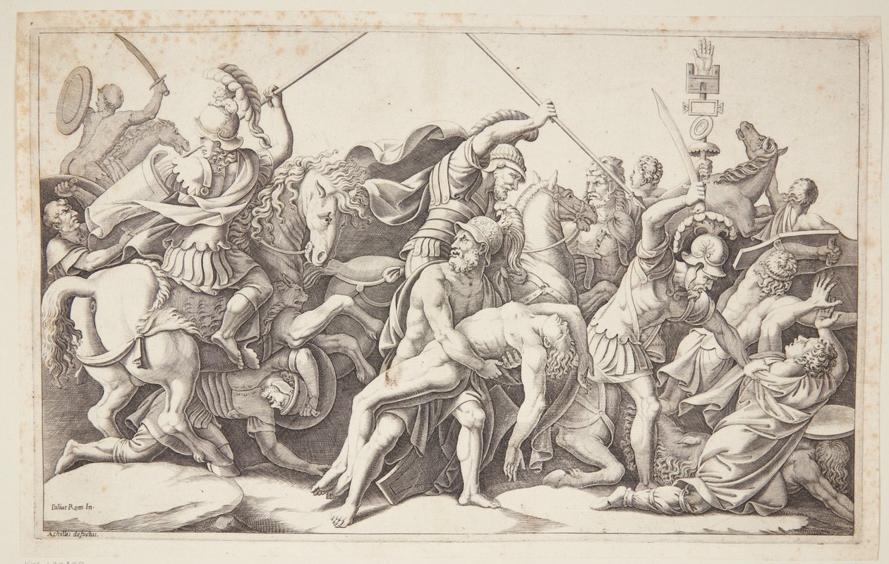 Menelao con el cuerpo de Patroclo de Diana Scultori