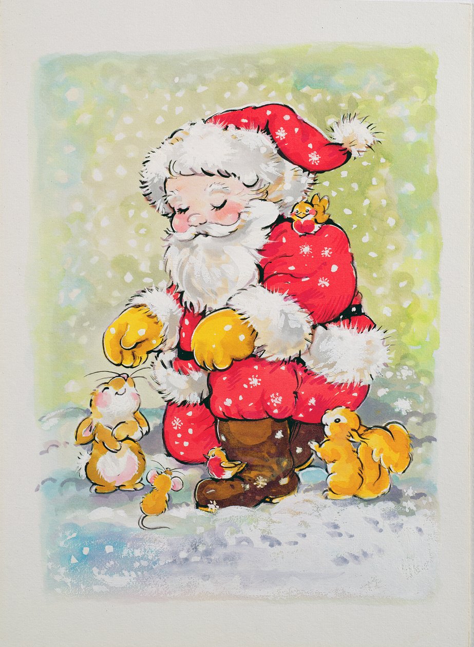 Papá Noel con animales de Diane Matthes