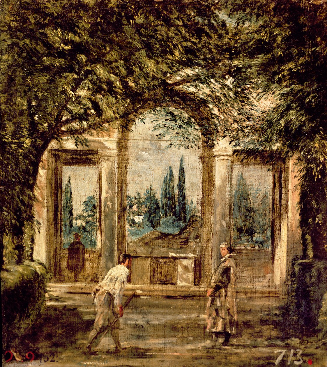 Los jardines de la Villa Medici en Roma, c.1650-51 de Diego Velázquez