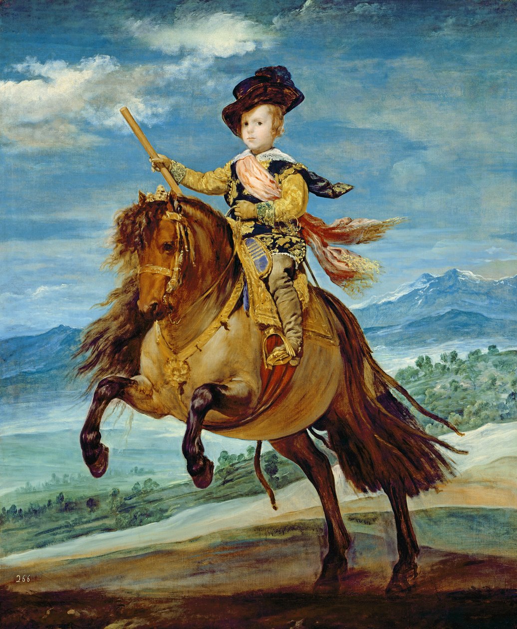 El príncipe Baltasar Carlos a caballo, c.1635-36 de Diego Velázquez