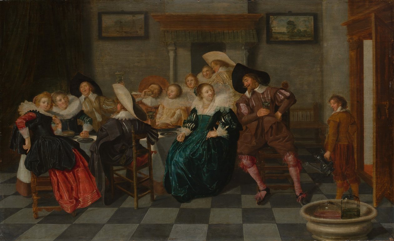 Un banquete, 1628 de Dirck Hals