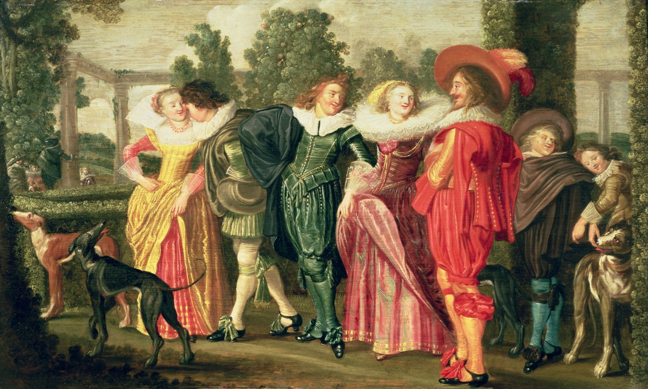 Un paseo en el jardín, c.1623 de Dirck Hals