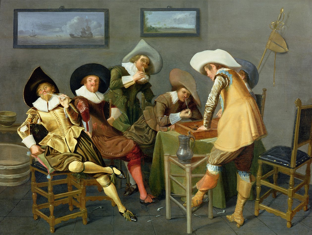 Caballeros en una taberna de Dirck Hals