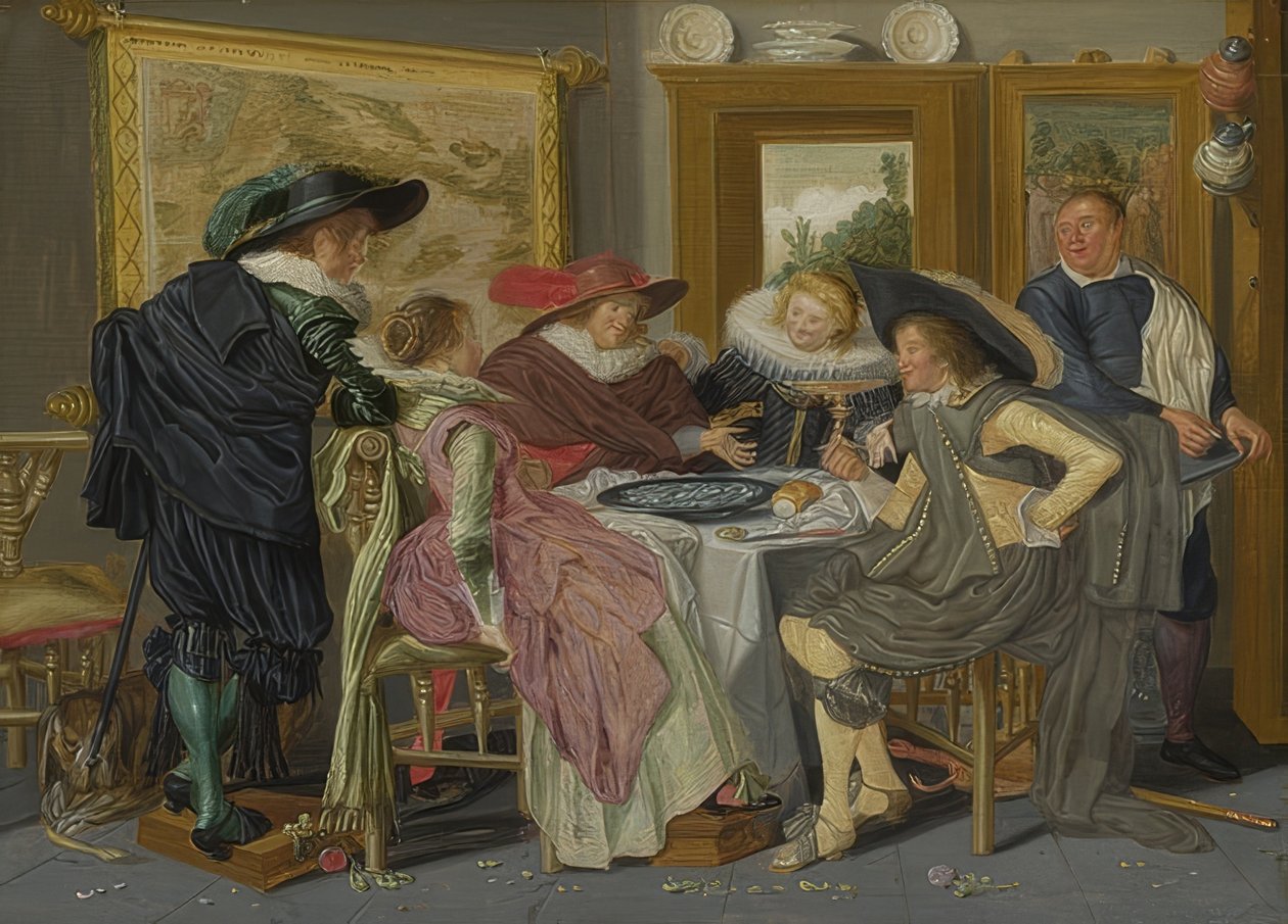 Grupo en una mesa. 1626 de Dirck Hals