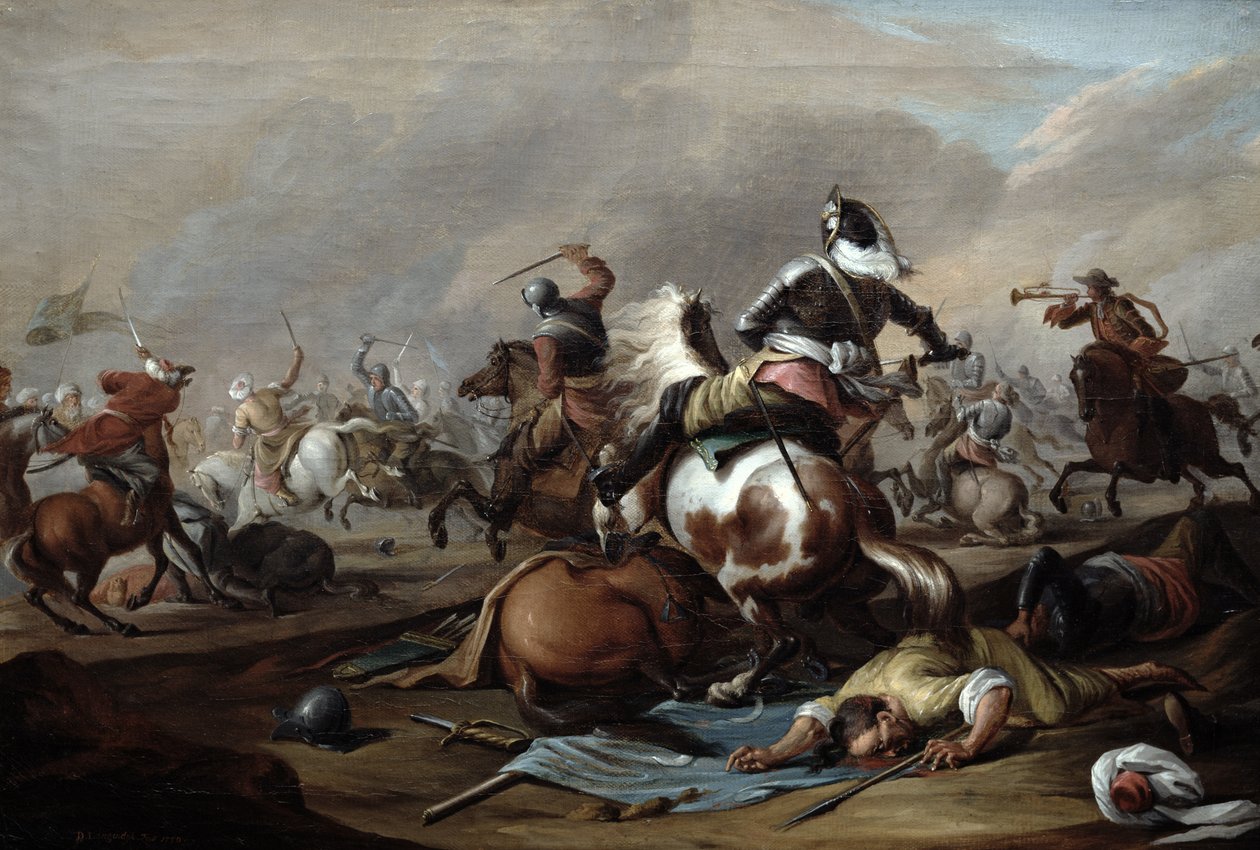 El choque de la caballería, 1770 de Dirk Langendyk