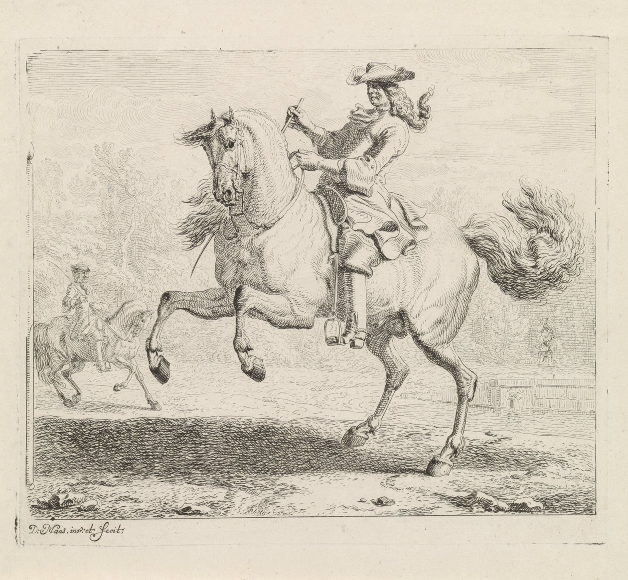 Caballo de cría con jinete Escuela de equitación (título de la serie) de Dirk Maas