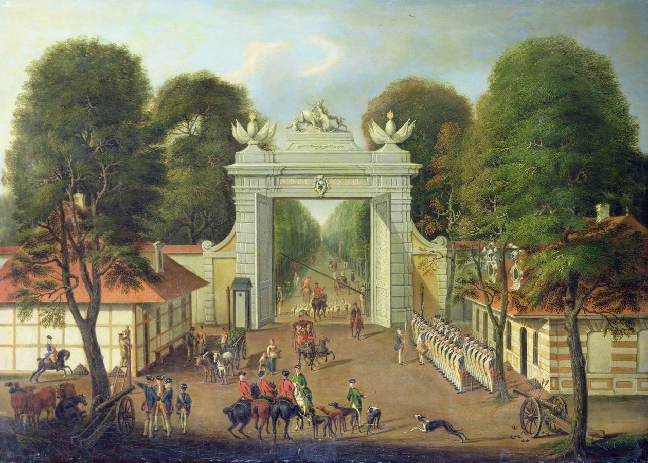 Centinela en el Jaegertor, Potsdam, c.1735 de Dismar Degen