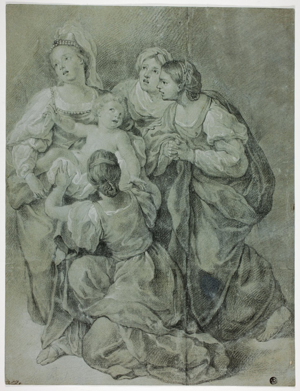 Grupo de cuatro mujeres y un niño de Domenichino