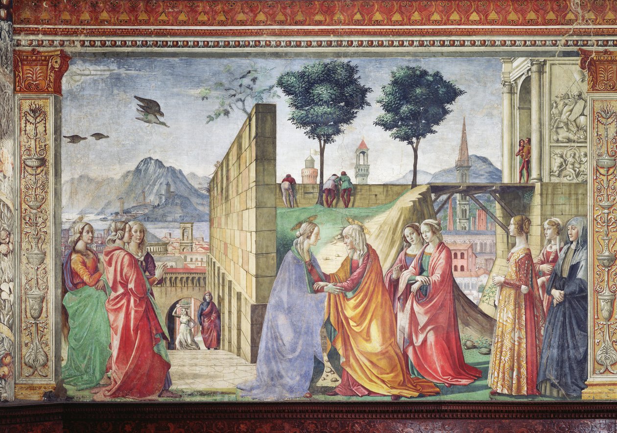 La Visitación (detalle) de Domenico Ghirlandaio