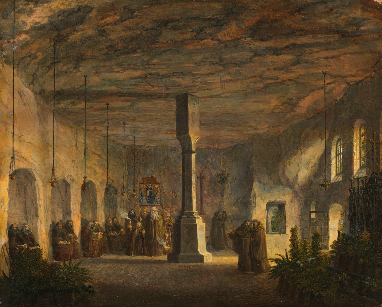 Vista interior de la Capilla de San Máximo en Salzburgo (Petersfriedhof) de Domenico Quaglio the Younger