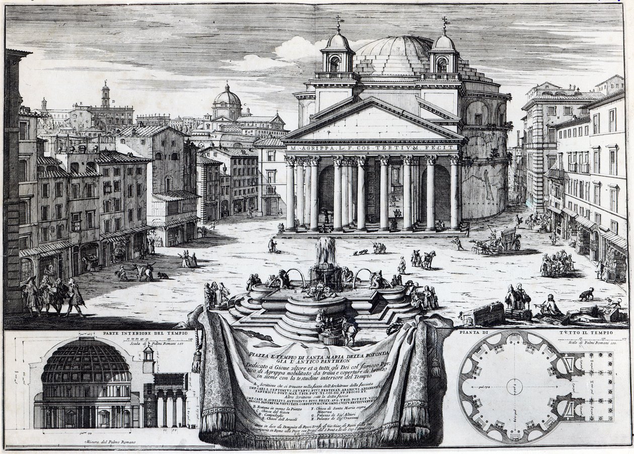 Piazza della Rotonda con vista del Panteón de Domenico de