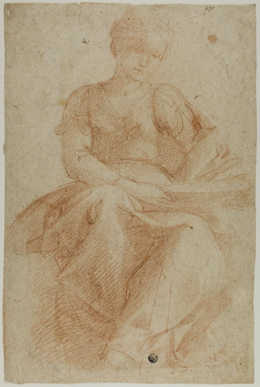 Mujer sentada con libro de Domenico Fiasella