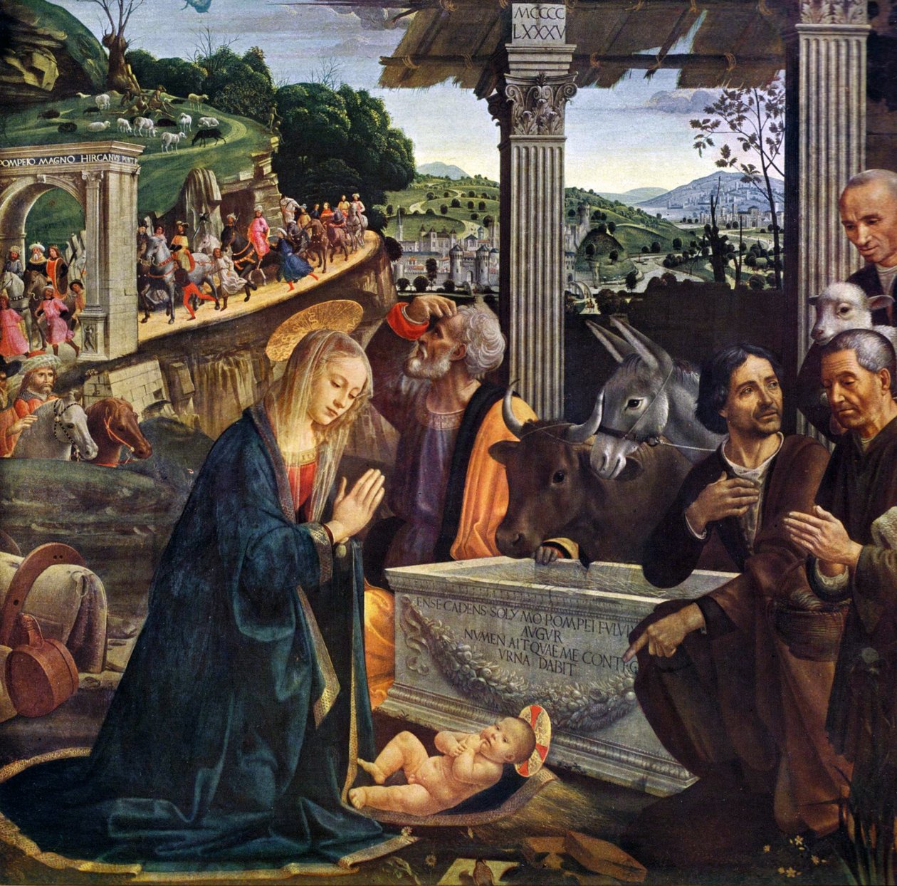 Adoración de los pastores de Domenico Ghirlandaio