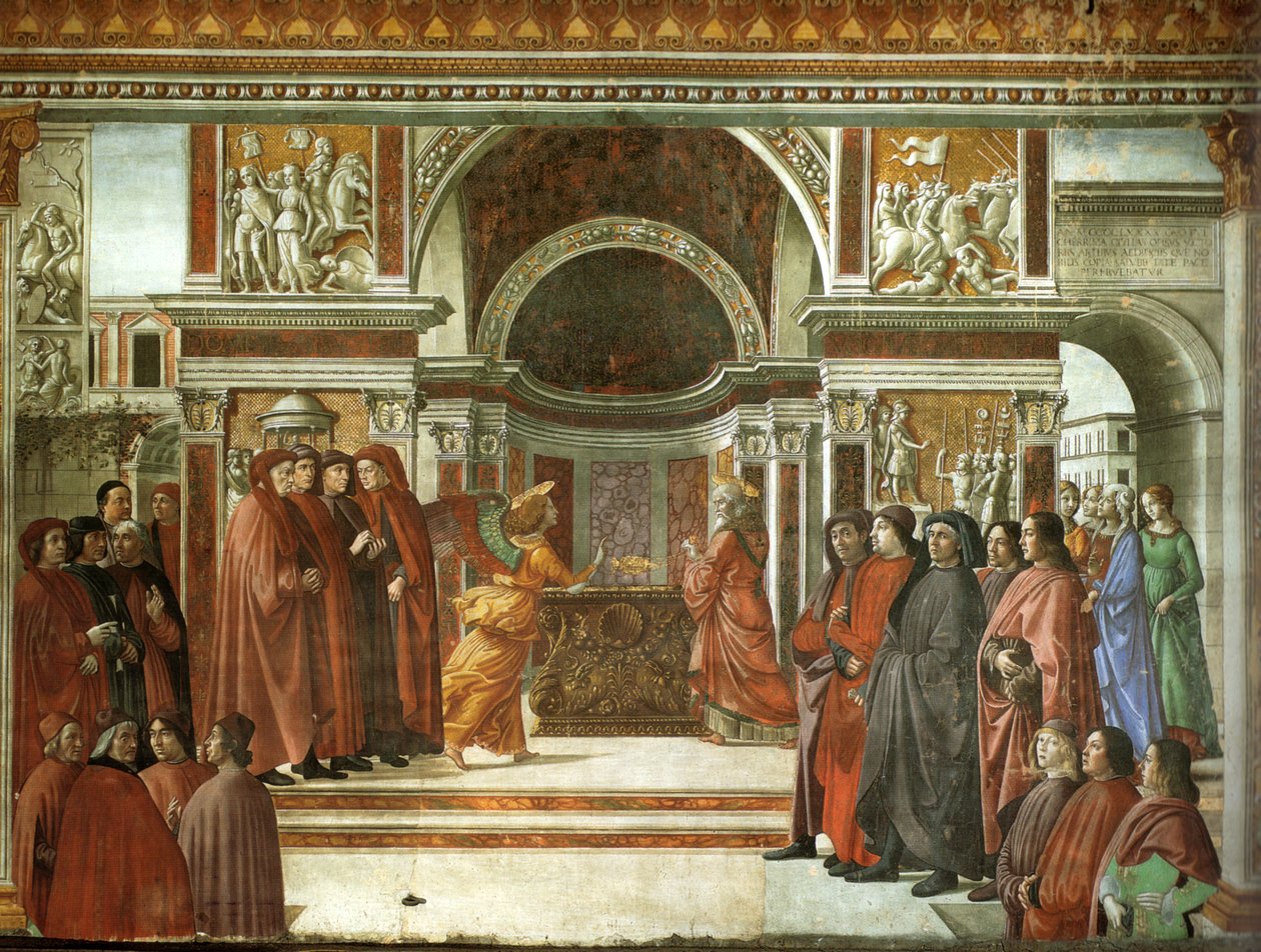 Aparición del ángel a Zacarías de Domenico Ghirlandaio