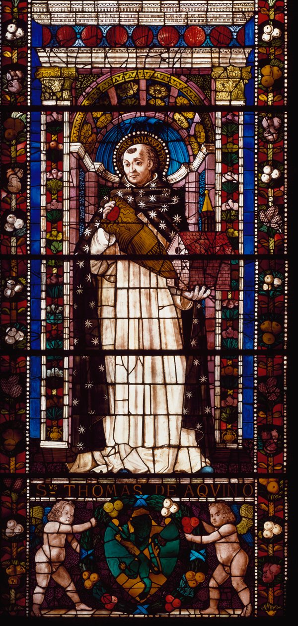 Representación de Santo Tomás de Aquino (Vidriera) de Domenico Ghirlandaio