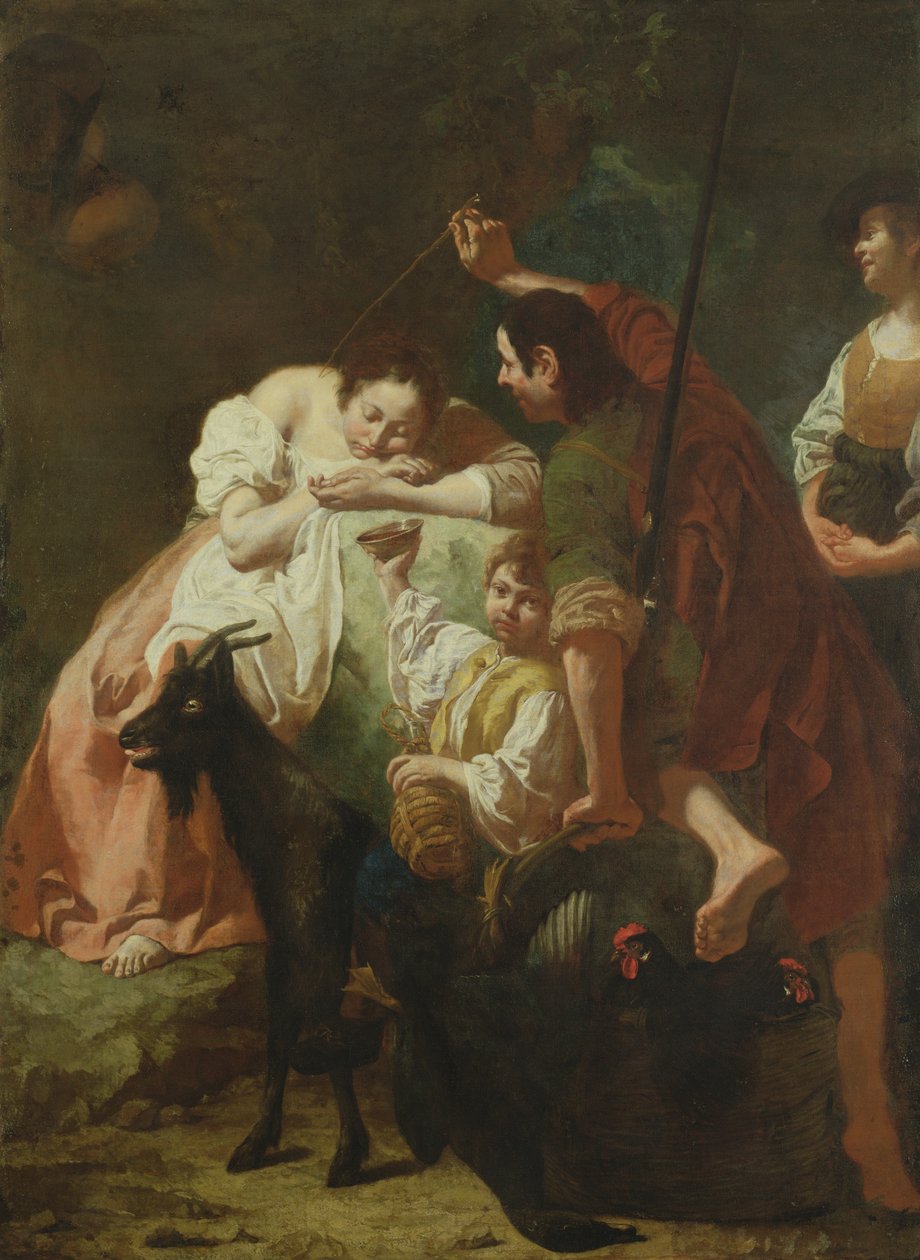 Una pastora durmiente de Domenico Maggiotto
