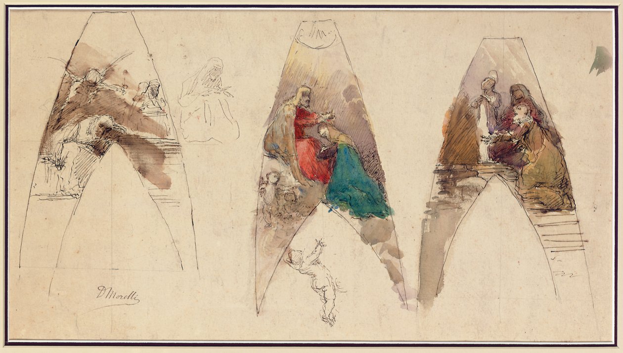 Bocetos para un retablo de Domenico Morelli