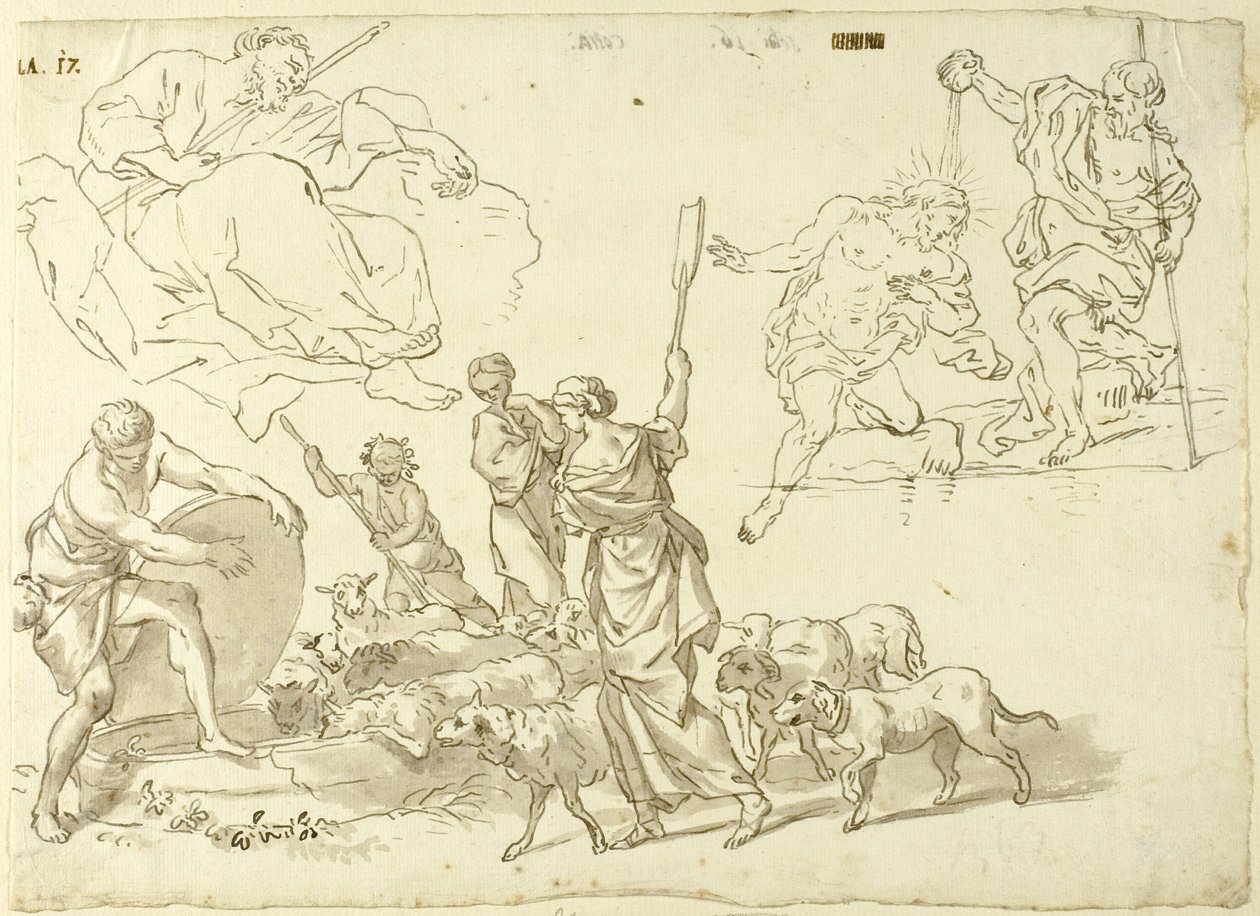 Bocetos de escenas religiosas de Domenico Piola