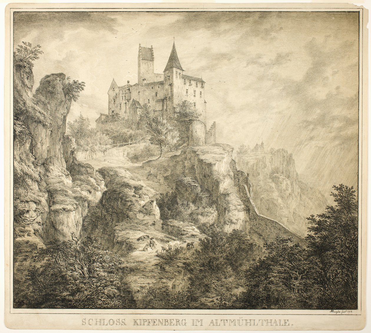 Castillo de Kipfenberg en el valle de Altmühl de Domenico Quaglio
