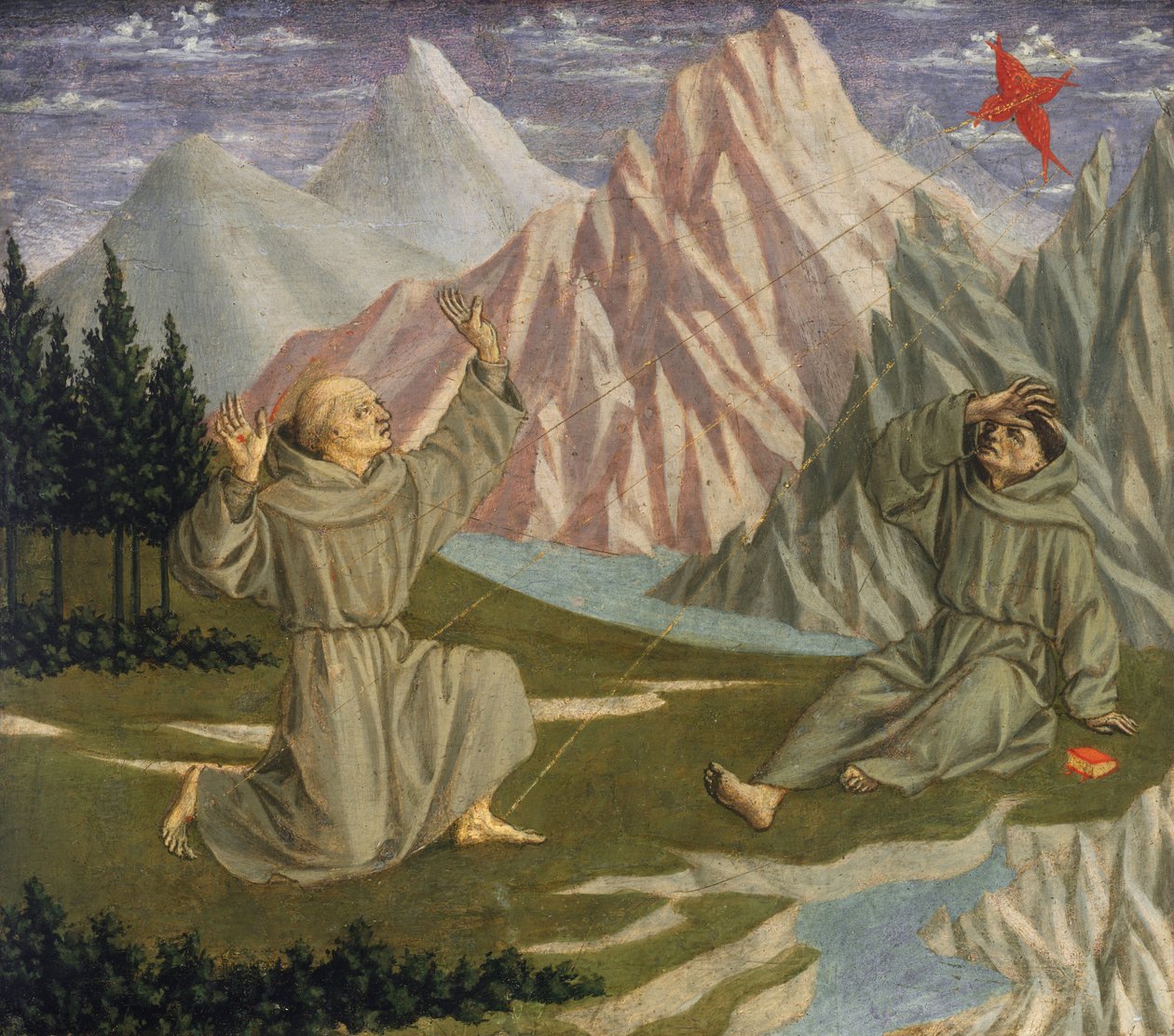 San Francisco recibiendo los estigmas, c. 1445-1450 de Domenico Veneziano