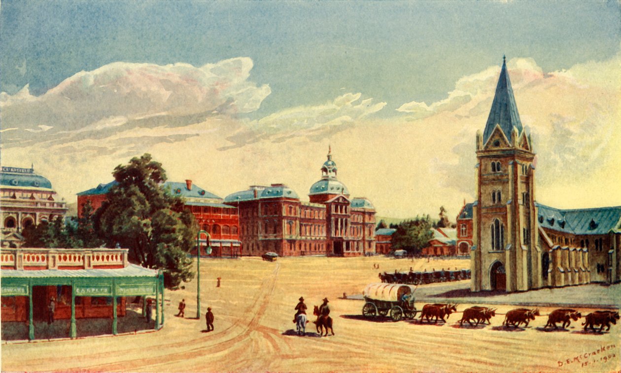 Plaza de la Iglesia, Pretoria, 1902 de Donald McCracken