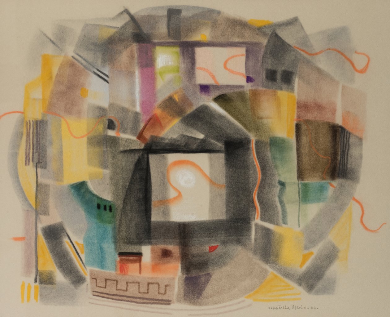 Hilo de Ariadna, 2004 (pastel sobre papel aterciopelado) de Donatella Merlo
