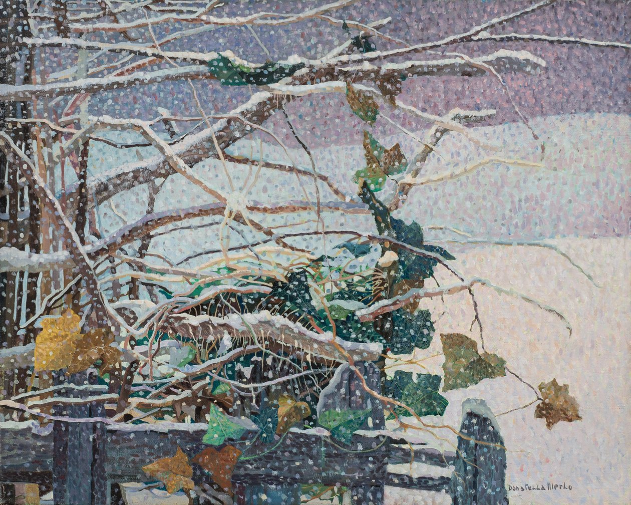 Snow falls, c.1987 (óleo sobre lienzo) de Donatella Merlo