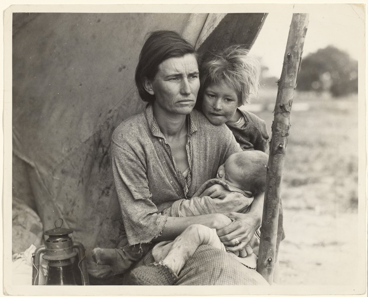Recolectores de guisantes indigentes, California de Dorothea Lange