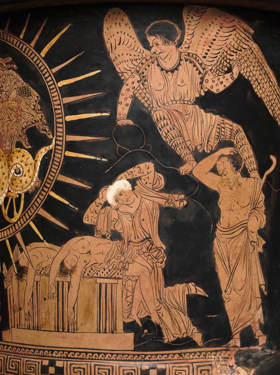 (detalle) de una lekythos de figuras rojas de Douris