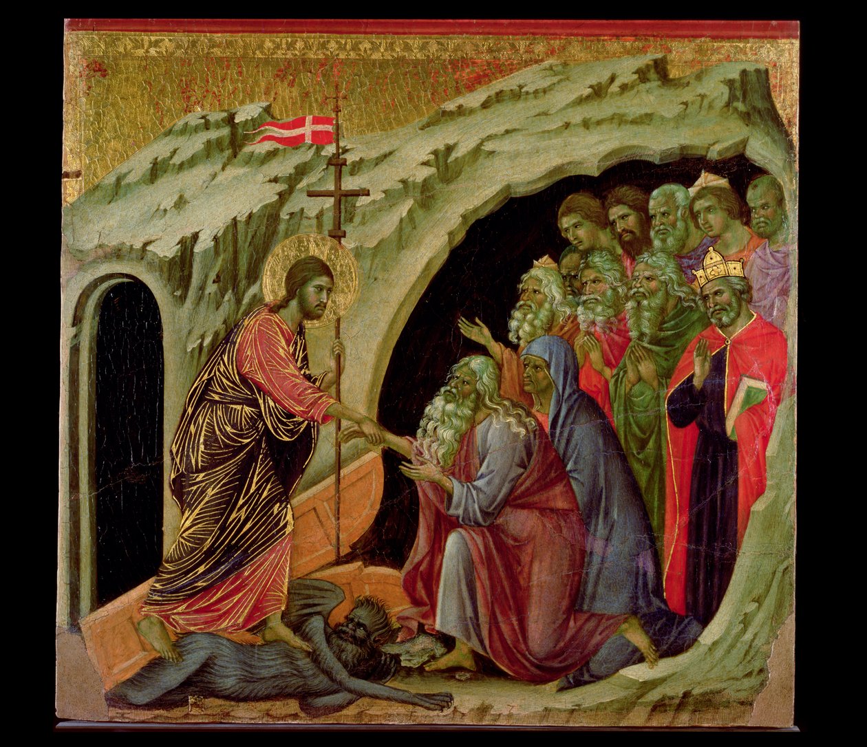 Maestà: Descenso al Limbo, 1308-11 de Duccio di Buoninsegna