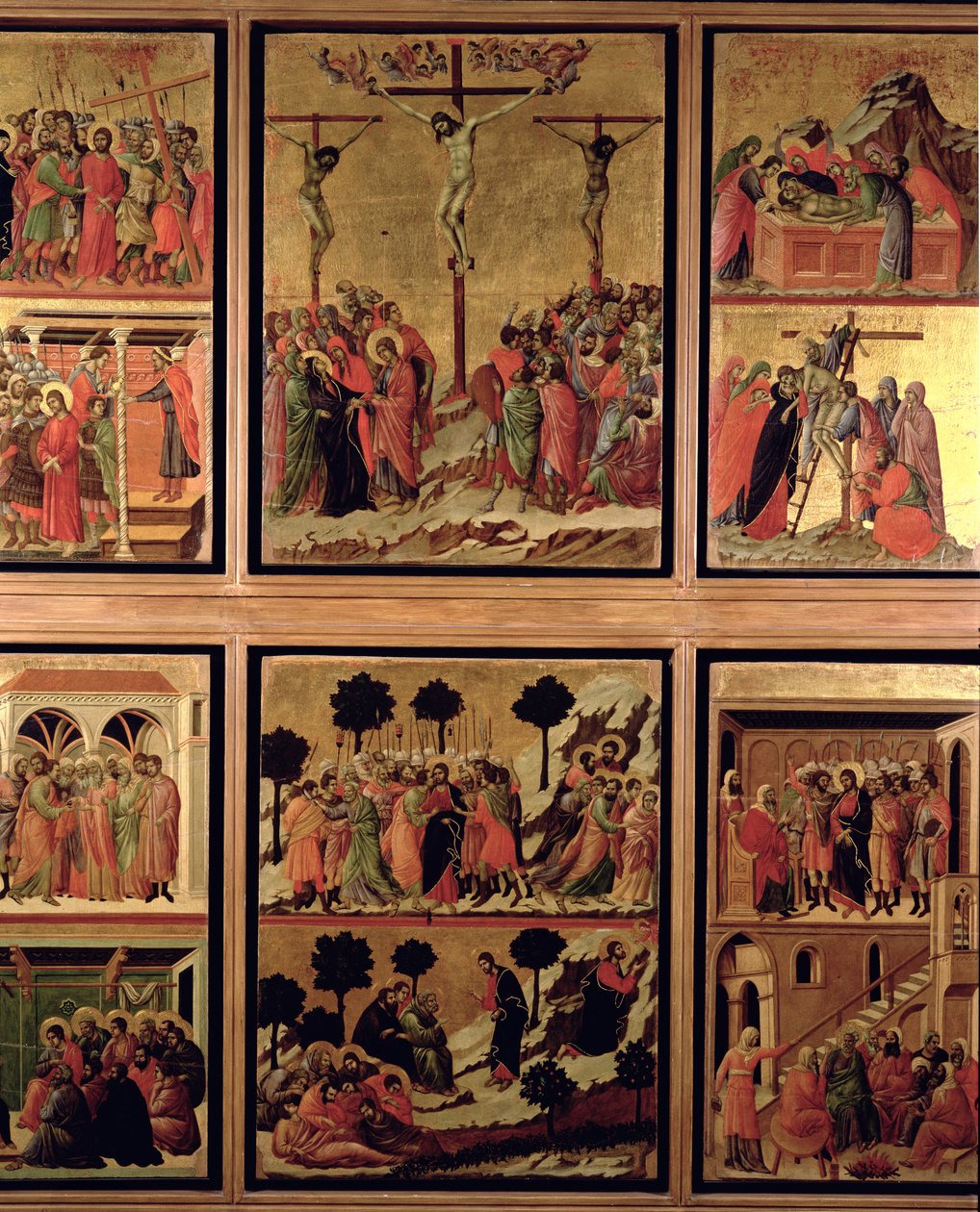 Maestà: once escenas de la Pasión (reverso de 55438) de Duccio di Buoninsegna