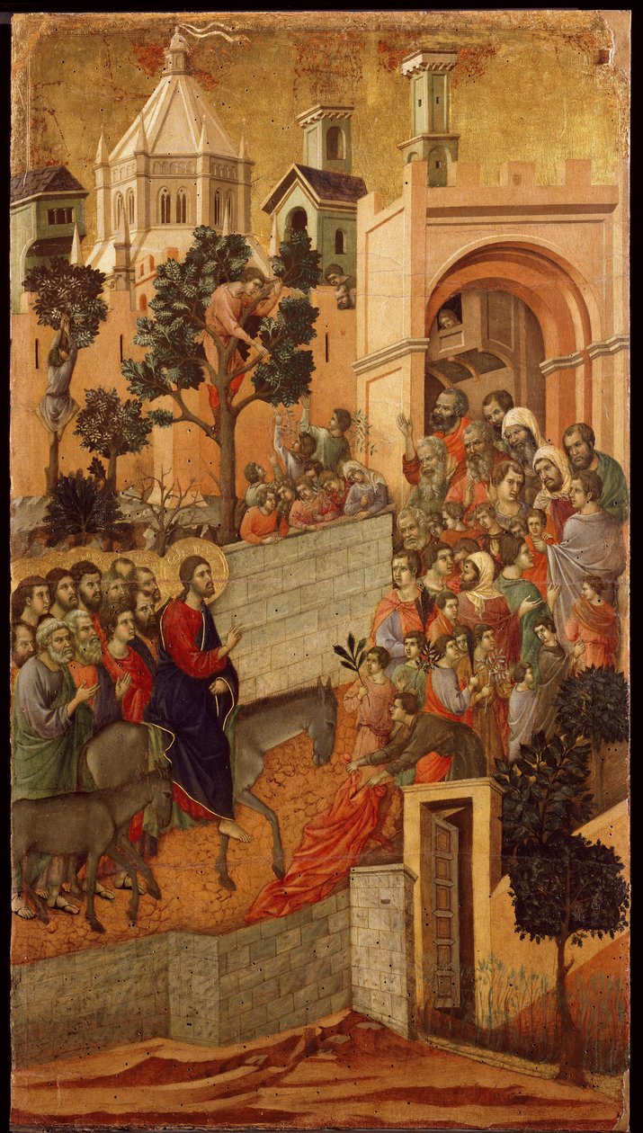 Maestà: Entrada en Jerusalén de Duccio di Buoninsegna
