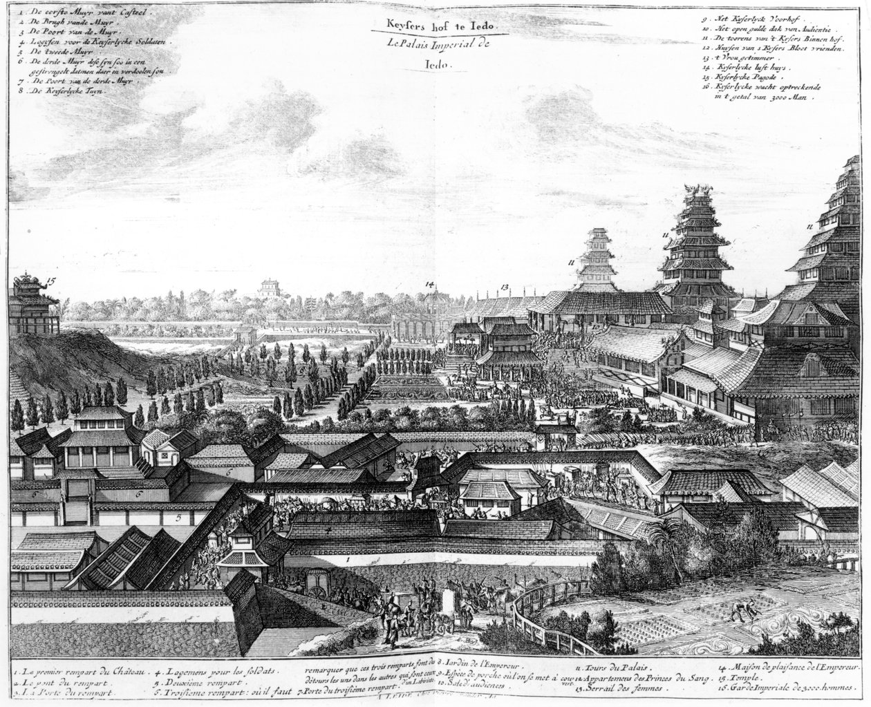 El Palacio Imperial de Edo, 1725 de Dutch School