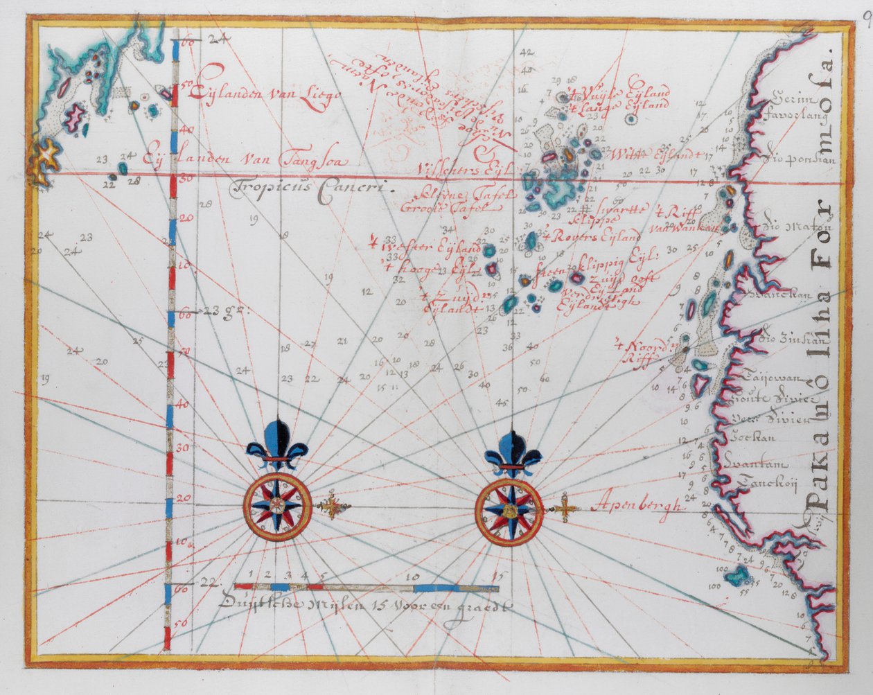 Mapa de Formosa (Taiwán) de Dutch School